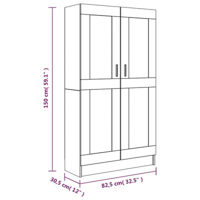 vidaXL Bibliotecă, stejar fumuriu, 82,5x30,5x150 cm, lemn prelucrat