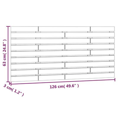 vidaXL Tăblie de pat pentru perete, 126x3x63 cm, lemn masiv de pin