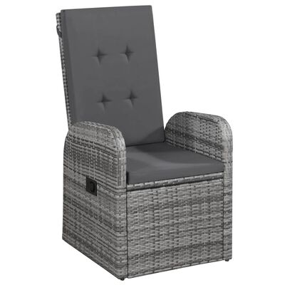 vidaXL Set de mobilier pentru grădină, cu perne, 5 piese, gri