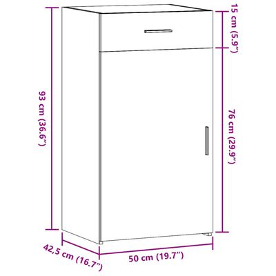 vidaXL Dulap, stejar maro, 50x42,5x93 cm, lemn prelucrat