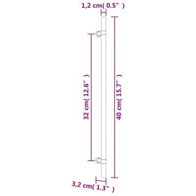 vidaXL Mânere de dulap, 5 buc., negru, 320 mm, oțel inoxidabil