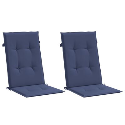 vidaXL Perne scaune cu spătar înalt, 2 buc., bleumarin, textil