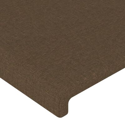 vidaXL Tăblie de pat cu LED, maro închis, 80x5x118/128 cm, textil