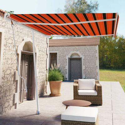 vidaXL Copertină autonomă retractabilă automat oranj&maro 300x250 cm