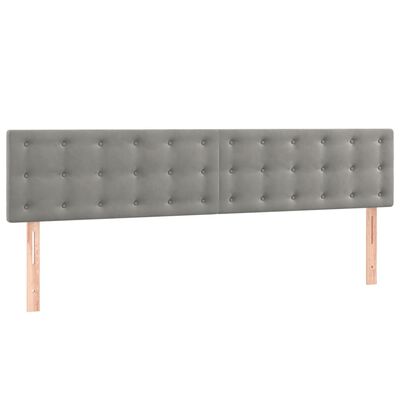 vidaXL Pat box spring cu saltea, gri deschis, 180x200 cm, catifea