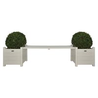 Esschert Jardiniere cu bancă tip pod, alb, CF33W