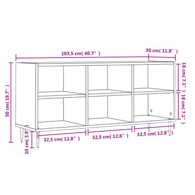 vidaXL Comodă TV, negru, 103,5x30x50 cm, lemn compozit