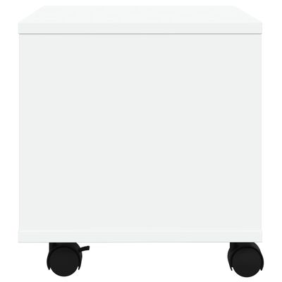 vidaXL Suport pentru imprimantă cu roți, alb, 41x32x34,5 cm
