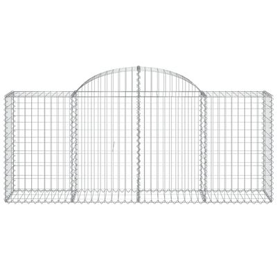 vidaXL Coșuri gabion arcuite 11 buc, 200x50x80/100 cm, fier galvanizat