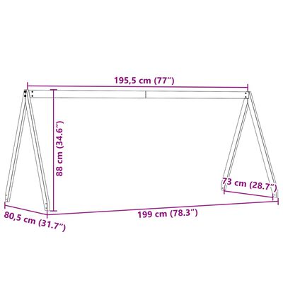 vidaXL Acoperiș Pat Copii, alb, 199x80,5x88 cm Lemn Mass Pin