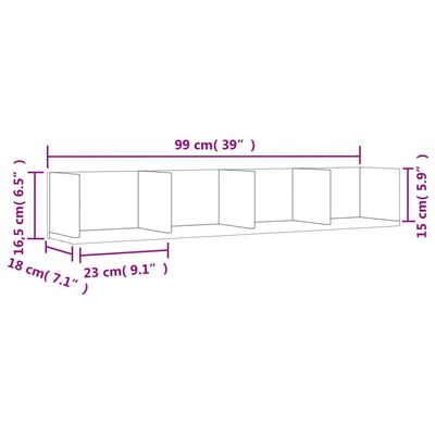 vidaXL Dulapuri de perete, 2 buc., stejar maro, 99x18x16,5 cm, lemn