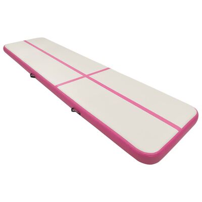 vidaXL Saltea gimnastică gonflabilă cu pompă roz 700x100x15 cm PVC