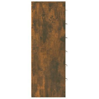 vidaXL Servantă cu 6 sertare, stejar fumuriu, 50x34x96 cm, lemn