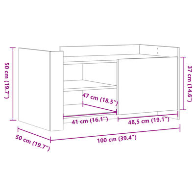 vidaXL Măsuță de cafea gri sonoma 100x50x50 cm lemn prelucrat