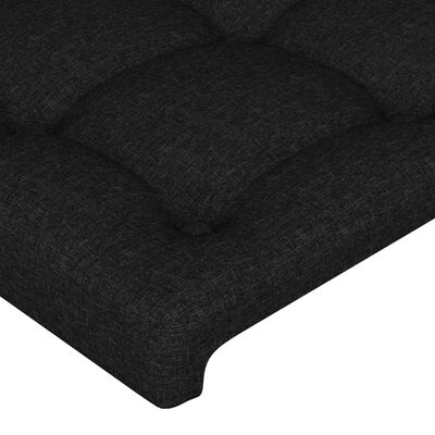 vidaXL Tăblie de pat cu aripioare, negru, 147x16x118/128 cm, textil