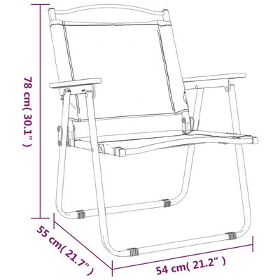 vidaXL Scaune de camping, 2 buc., bej, 54x55x78 cm, țesătură Oxford