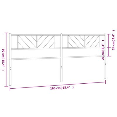 vidaXL Tăblie de pat metalică, alb, 160 cm