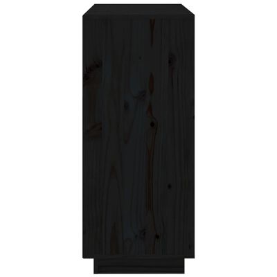 vidaXL Servantă, negru, 70x34x80 cm, lemn masiv de pin