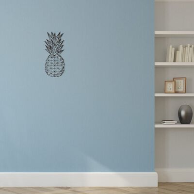 Homemania Decor de perete Pineapple, negru, 22x55 cm, oțel