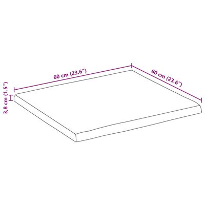 vidaXL Blat masă cu margini, 60x60x3,8 cm, lemn masiv mango