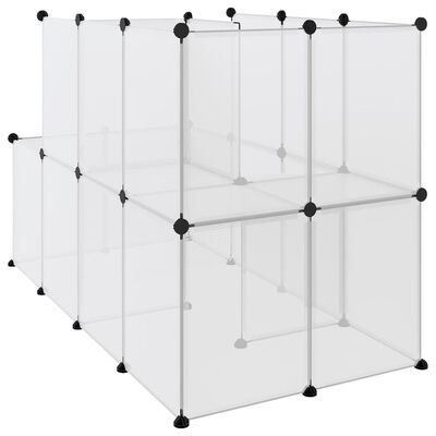 vidaXL Cușcă pentru animale mici transparent 142x74x93 cm PP și oțel