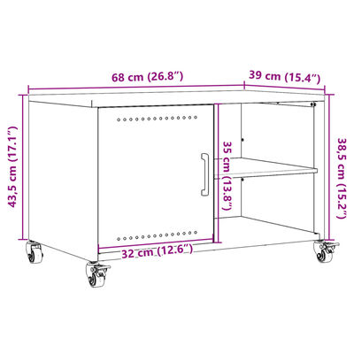 vidaXL Dulap TV, antracit, 68x39x43,5 cm, oțel