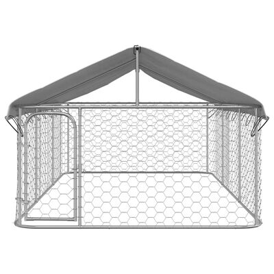 vidaXL Padoc pentru câini de exterior, cu acoperiș, 400x200x150 cm