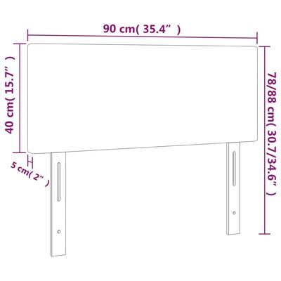 vidaXL Tăblie de pat cu LED, crem, 90x5x78/88 cm, textil