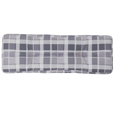 vidaXL Pernă de paleți, gri carouri, 120x40x12 cm, material textil