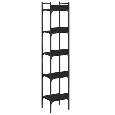 vidaXL Bibliotecă cu 5 niveluri, negru, 35x30x174 cm, lemn prelucrat