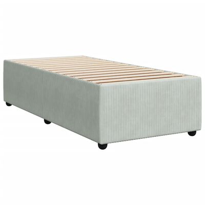 vidaXL Pat box spring cu saltea, gri deschis, 100x200 cm, catifea