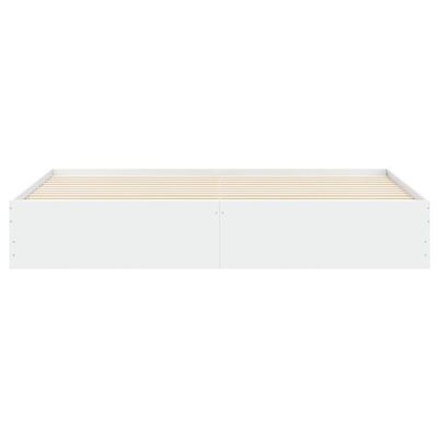 vidaXL Cadru de pat cu sertare alb 200x200 cm lemn prelucrat