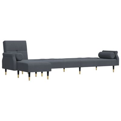 vidaXL Canapea extensibilă în formă de L gri 271x140x70 cm catifea