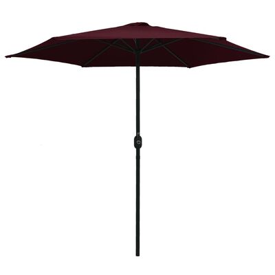 vidaXL Umbrelă de soare cu stâlp aluminiu, roșu închis, 270 x 246 cm