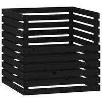 vidaXL Compostor, negru, 80x80x78 cm, lemn masiv de pin