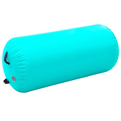 vidaXL Rulou de gimnastică gonflabil cu pompă, verde, 120 x 90 cm, PVC