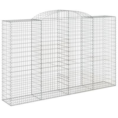 vidaXL Coșuri gabion arcuite 2 buc, 300x50x180/200 cm, fier galvanizat