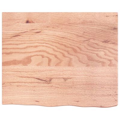 vidaXL Blat de baie, maro deschis, 60x50x(2-6) cm, lemn masiv tratat