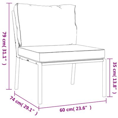 vidaXL Set mobilier de grădină cu perne gri, 6 piese, oțel