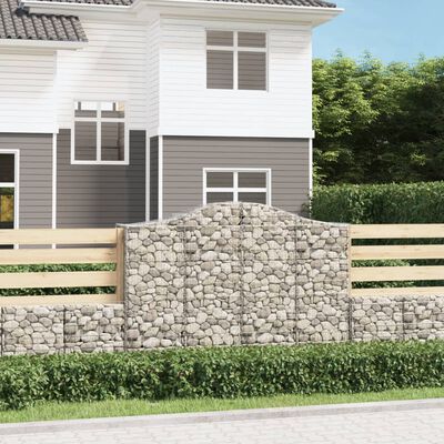 vidaXL Coșuri gabion arcuite 2 buc, 200x50x140/160 cm, fier galvanizat