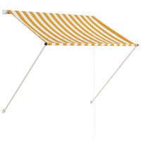 vidaXL Copertină retractabilă, galben și alb, 150 x 150 cm