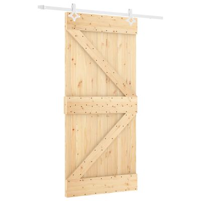 vidaXL Ușă glisantă cu set feronerie, 100x210 cm, lemn masiv de pin