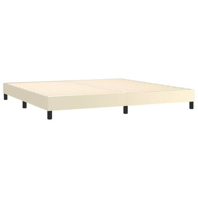 vidaXL Cadru de pat box spring, crem, 200x200 cm, piele ecologică