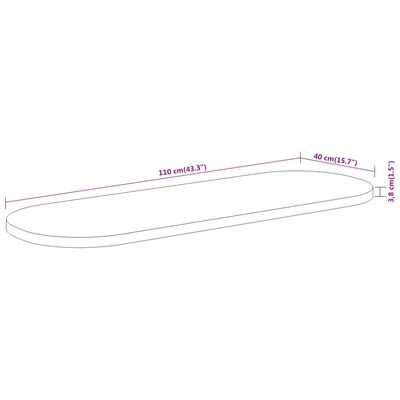 vidaXL Blat de masă oval, 110x40x3,8 cm, lemn masiv de acacia