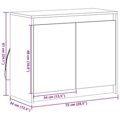 vidaXL Dulap cu LED, stejar sonoma, 72x34x61 cm, lemn prelucrat