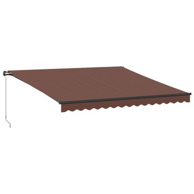 vidaXL Copertina retractabilă manual cu LED-uri, maro, 400x350 cm