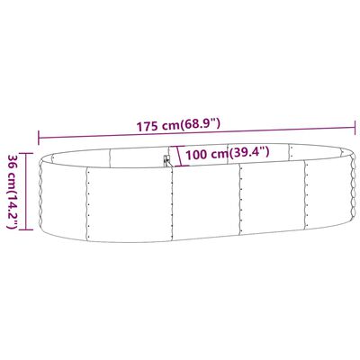 vidaXL Strat înălțat grădină 175x100x36 cm oțel vopsit electrostatic