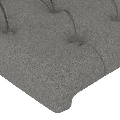 vidaXL Tăblie de pat cu aripioare gri închis 203x16x78/88 cm textil