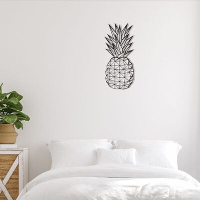 Homemania Decor de perete Pineapple, negru, 22x55 cm, oțel