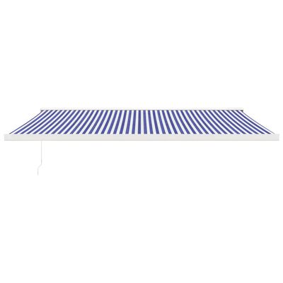 vidaXL Copertină retractabilă albastru/alb, 5x3 m, textil/aluminiu